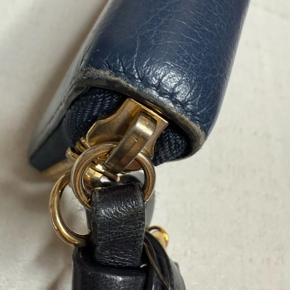 Authentic Chloé Alphabet Zip-Around Wallet with Goldtone “A” Charm
